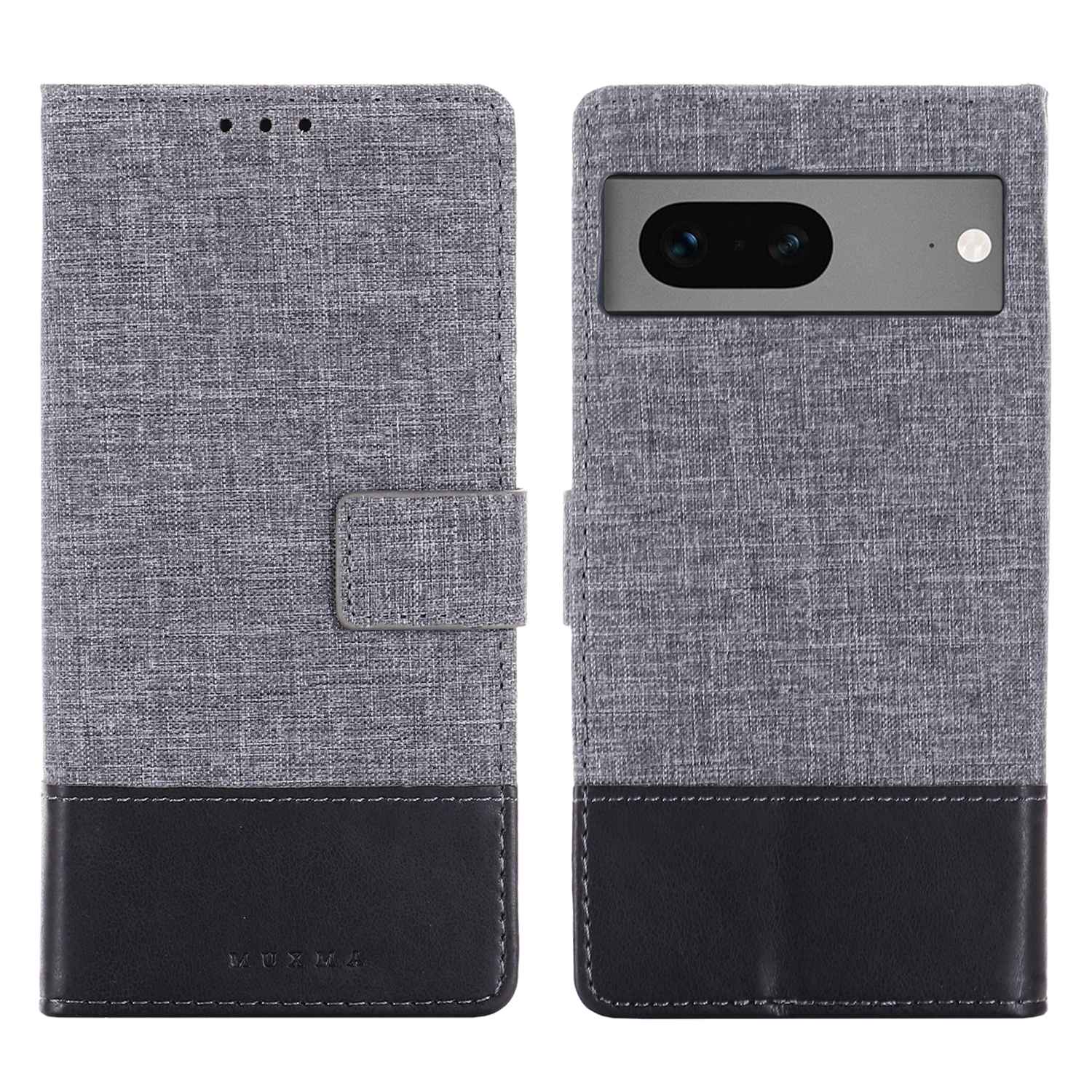 

MUXMA MX102 Für Google Pixel 7 5G Leinwand PU Leder Spleißschockdelie Hülle Wallet Stand Anti-scratch-telefonabdeckung - Schwarz, Google Pixel 7 5G