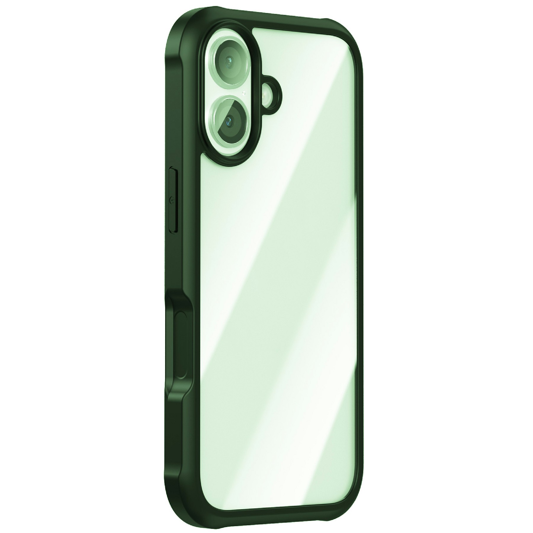 For iPhone 17 Case Double-Sided Tempered Glass + Silicone + TPU Phone Cover - Midnight Green