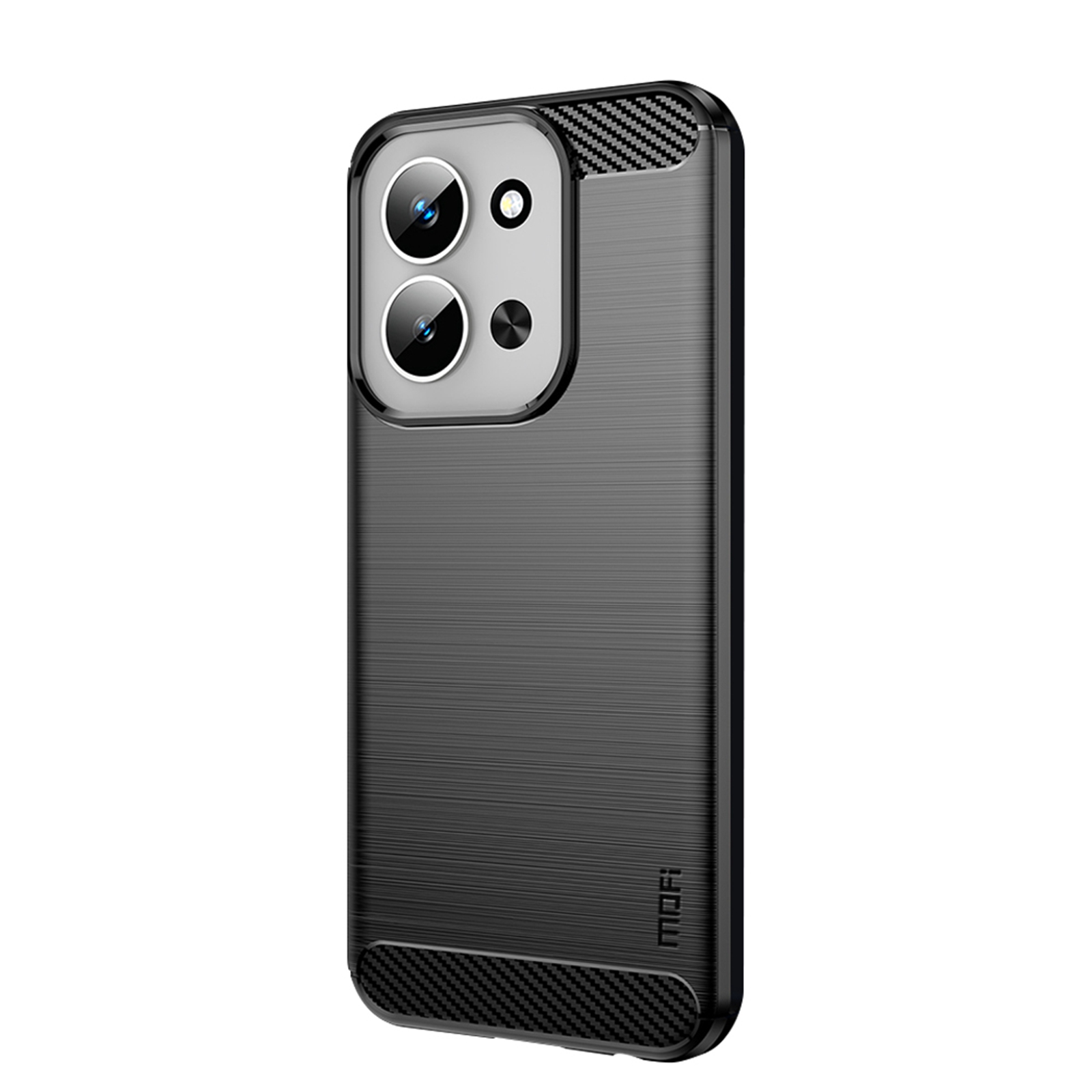MOFI For Xiaomi Redmi 15C 4G (Global) (171mm) Back Cover  Brushed Texture Carbon Fiber Soft TPU Case - Black