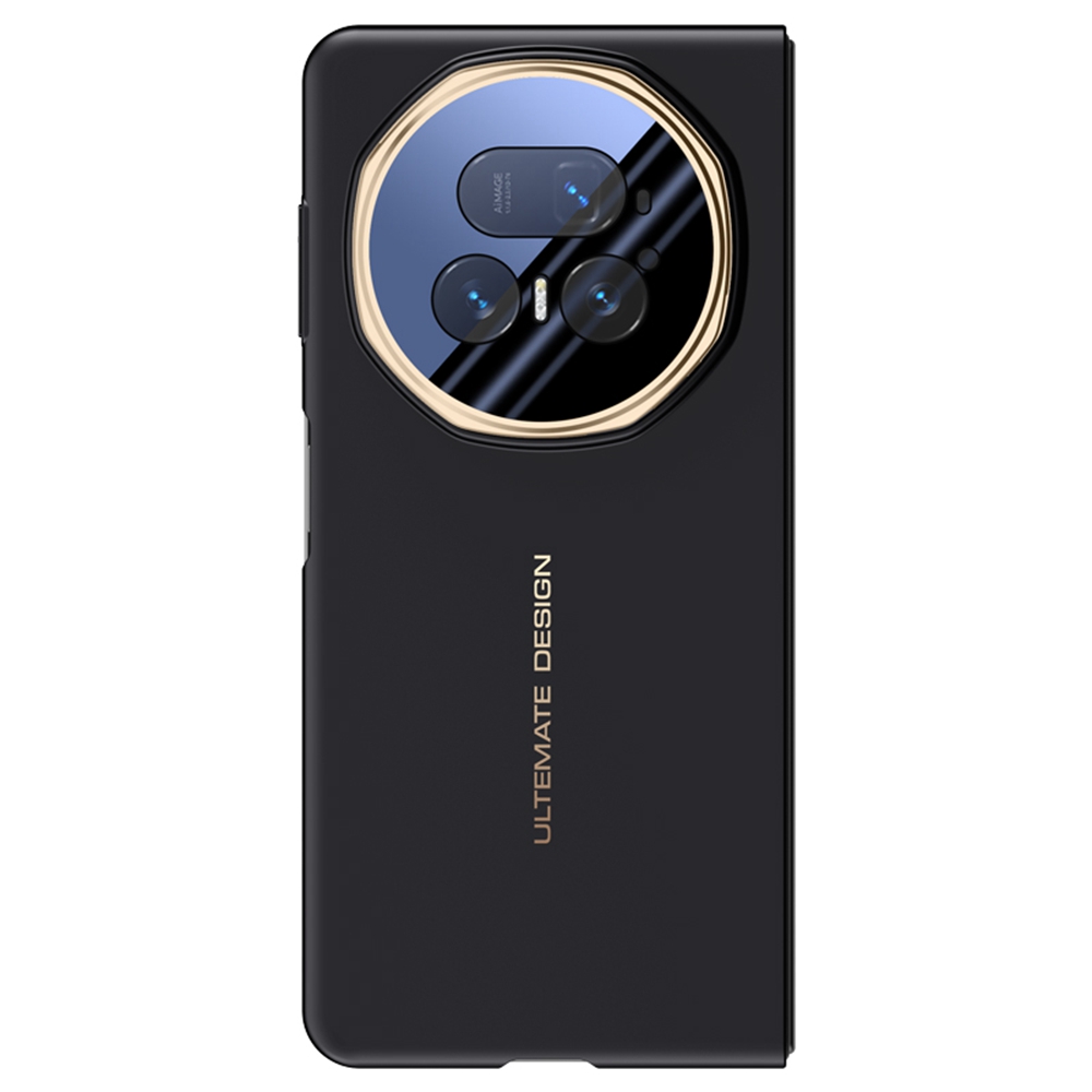 For Honor Magic V5 5G Magnetic Case Lens Kickstand Skin-Touch PC Phone Cover - Black