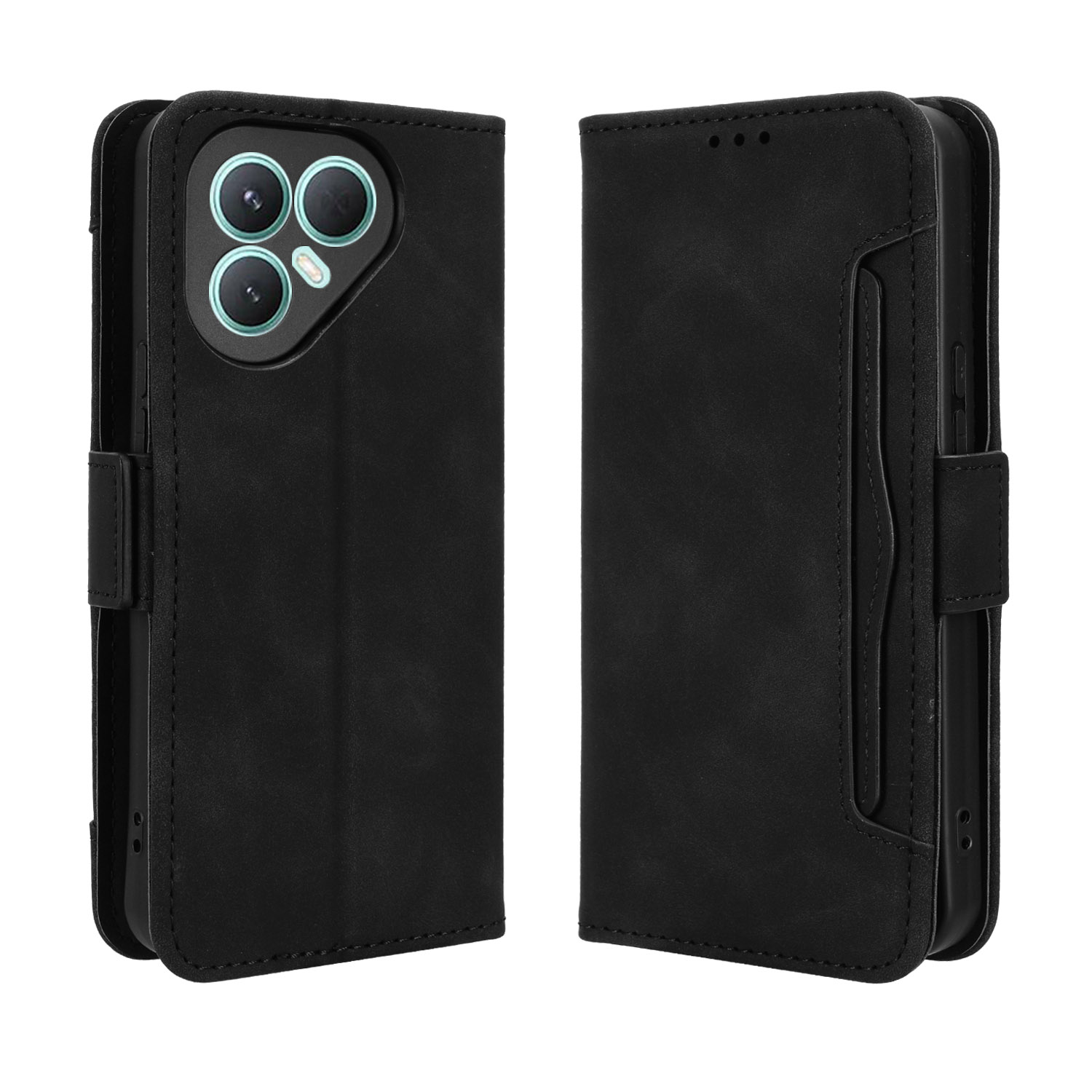 For TECNO Pova 7 Pro 5G Leather Case Phone Wallet Cover with Multiple Card Slots - Black
