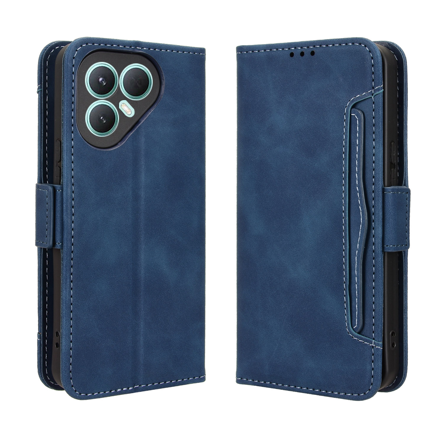 For TECNO Pova 7 Pro 5G Leather Case Phone Wallet Cover with Multiple Card Slots - Blue