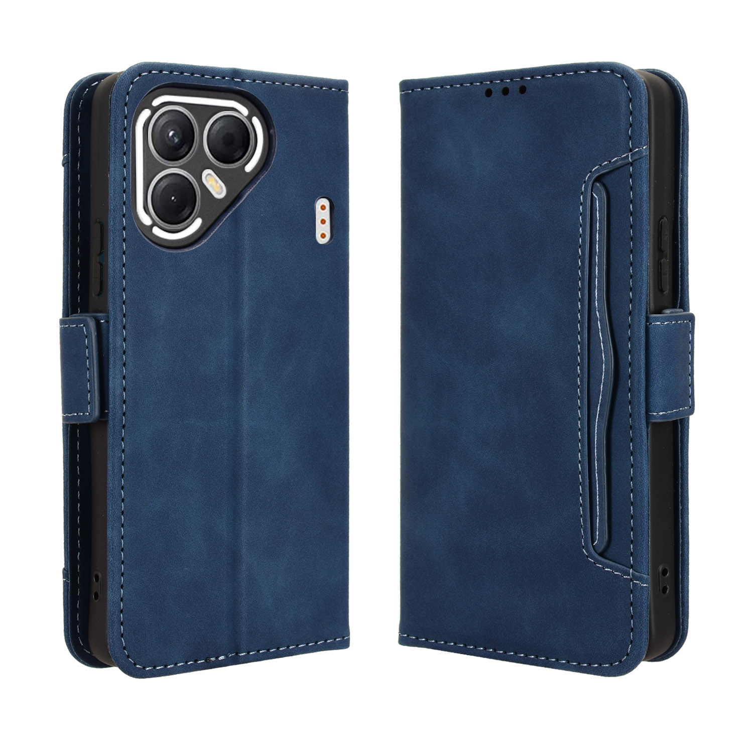 For TECNO Pova 7 5G Leather Case Phone Wallet Cover with Multiple Card Slots - Blue