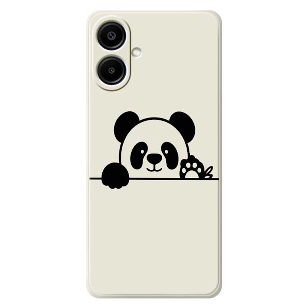 For Samsung Galaxy A07 5G / A07 4G Case Panda Head Pattern Printing Straight Edge TPU Phone Back Cover - Beige