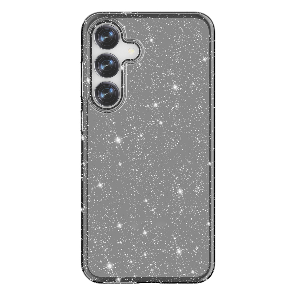 AMORUS For Samsung Galaxy S25+ / S24+ Case Soft TPU Hard PC Back Shockproof Phone Cover - Glitter Black