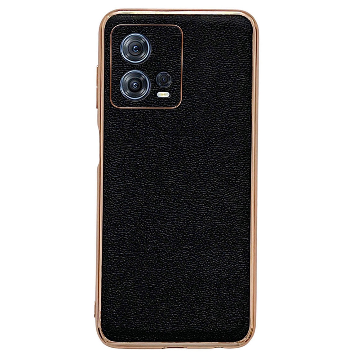 

Luolai -serie Für Motorola Moto S30 Pro 5G Echtes Leder -elektroplieren Zurück. - Schwarz, Motorola Moto S30 Pro 5G