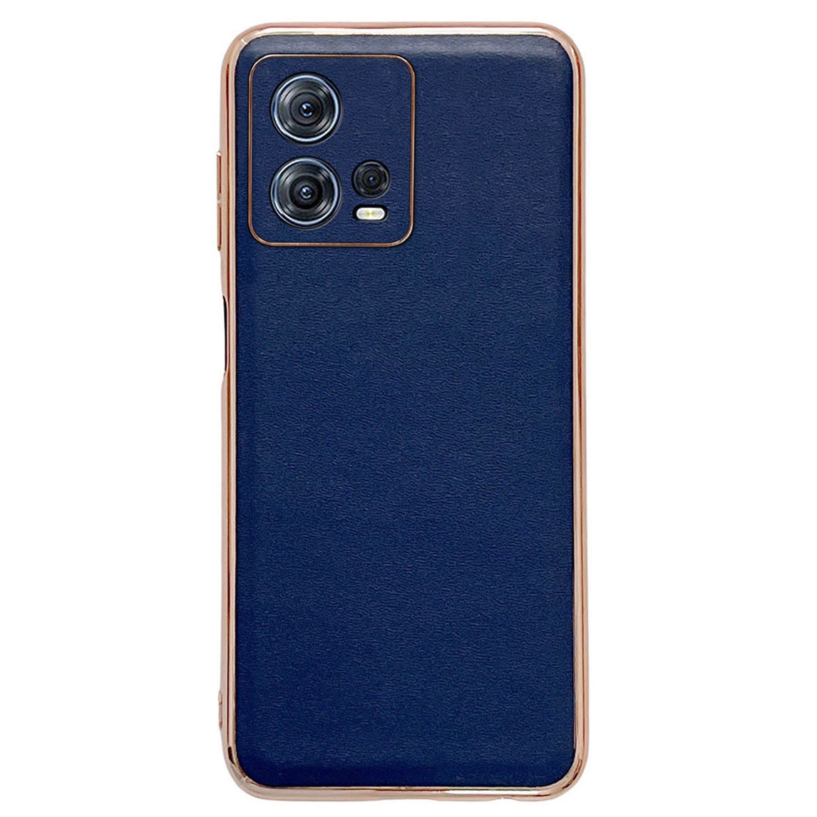 

Für Motorola Moto S30 Pro 5G Echtes Leder Mit TPU+PC Phone Hülle Elektroplieren Anti-schlupf-schutzhülle - Blau, Motorola Moto S30 Pro 5G