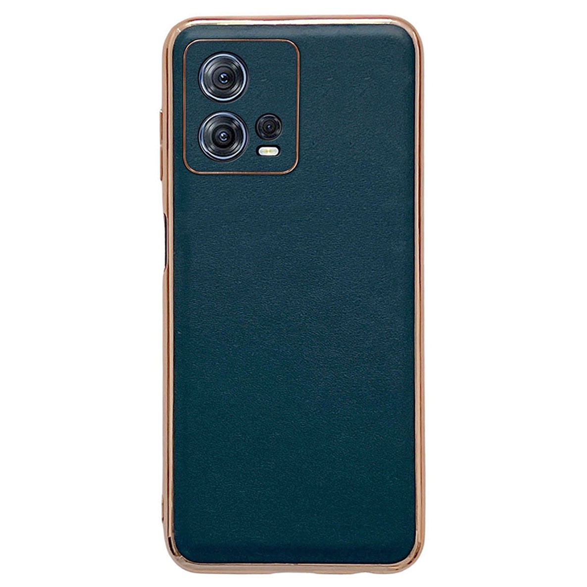 

Für Motorola Moto S30 Pro 5G Echtes Leder Mit TPU+PC Phone Hülle Elektroplieren Anti-schlupf-schutzhülle - Schwarzgrün, Motorola Moto S30 Pro 5G