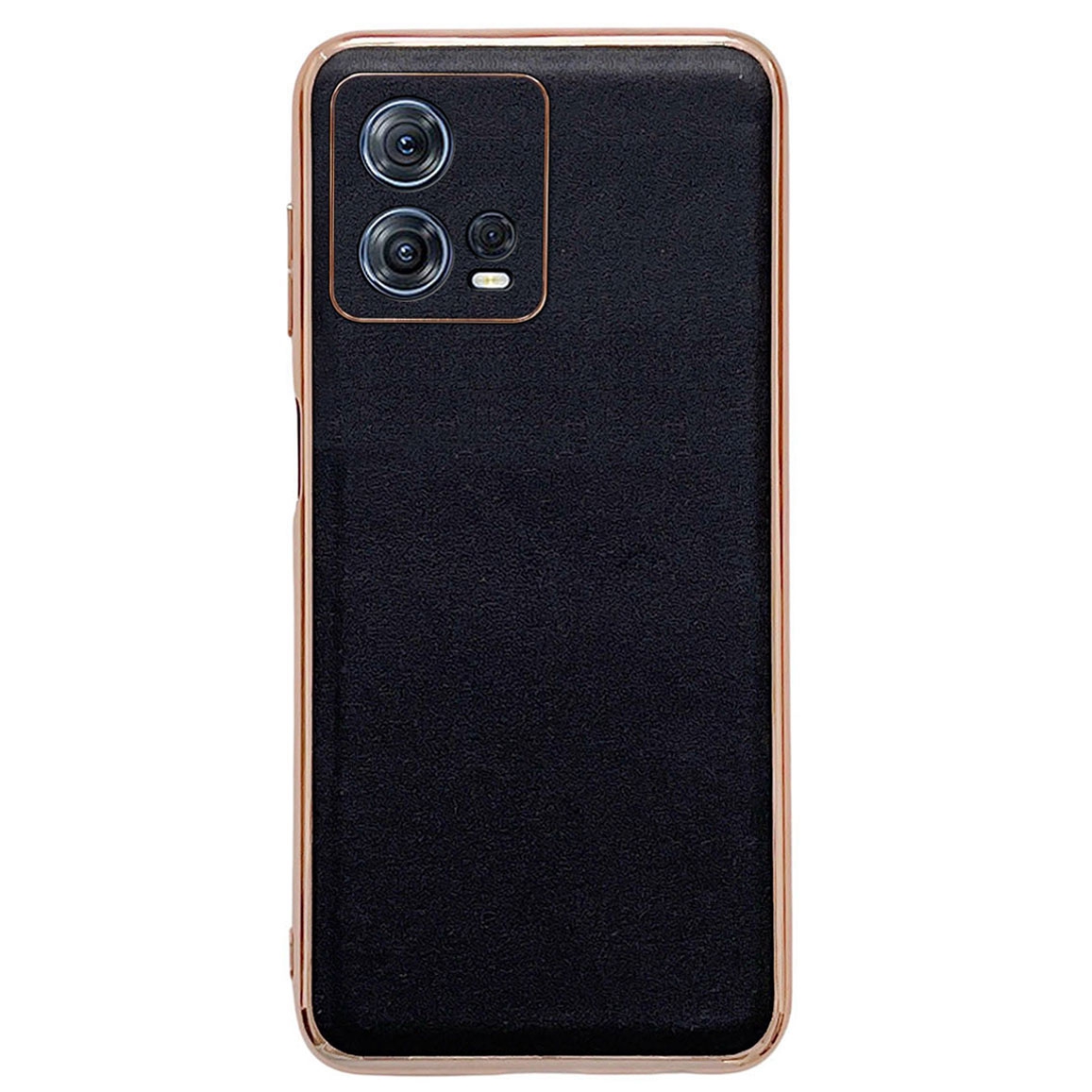 

Für Motorola Moto S30 Pro 5G Echtes Leder Mit TPU+PC Phone Hülle Elektroplieren Anti-schlupf-schutzhülle - Schwarz, Motorola Moto S30 Pro 5G