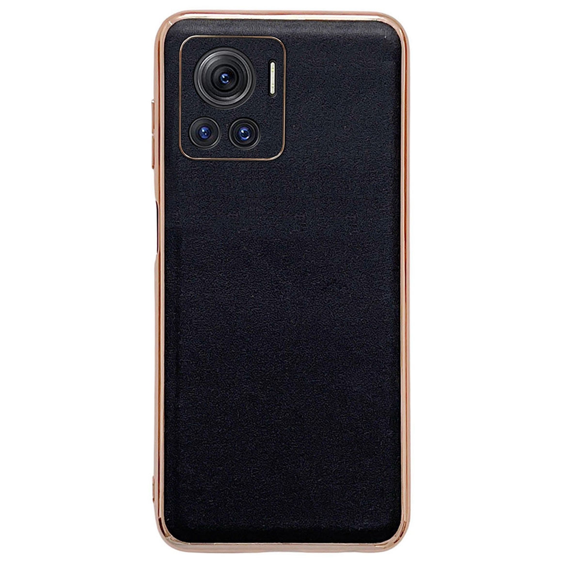 

Für Motorola Moto X30 Pro 5G / Edge 30 Ultra 5G Echtes Lederschockdeliedelie -hülle Elektroplattenrahmen TPU+PC Hybrid Schutzabdeckung - Schwarz, Motorola Moto X30 Pro 5G