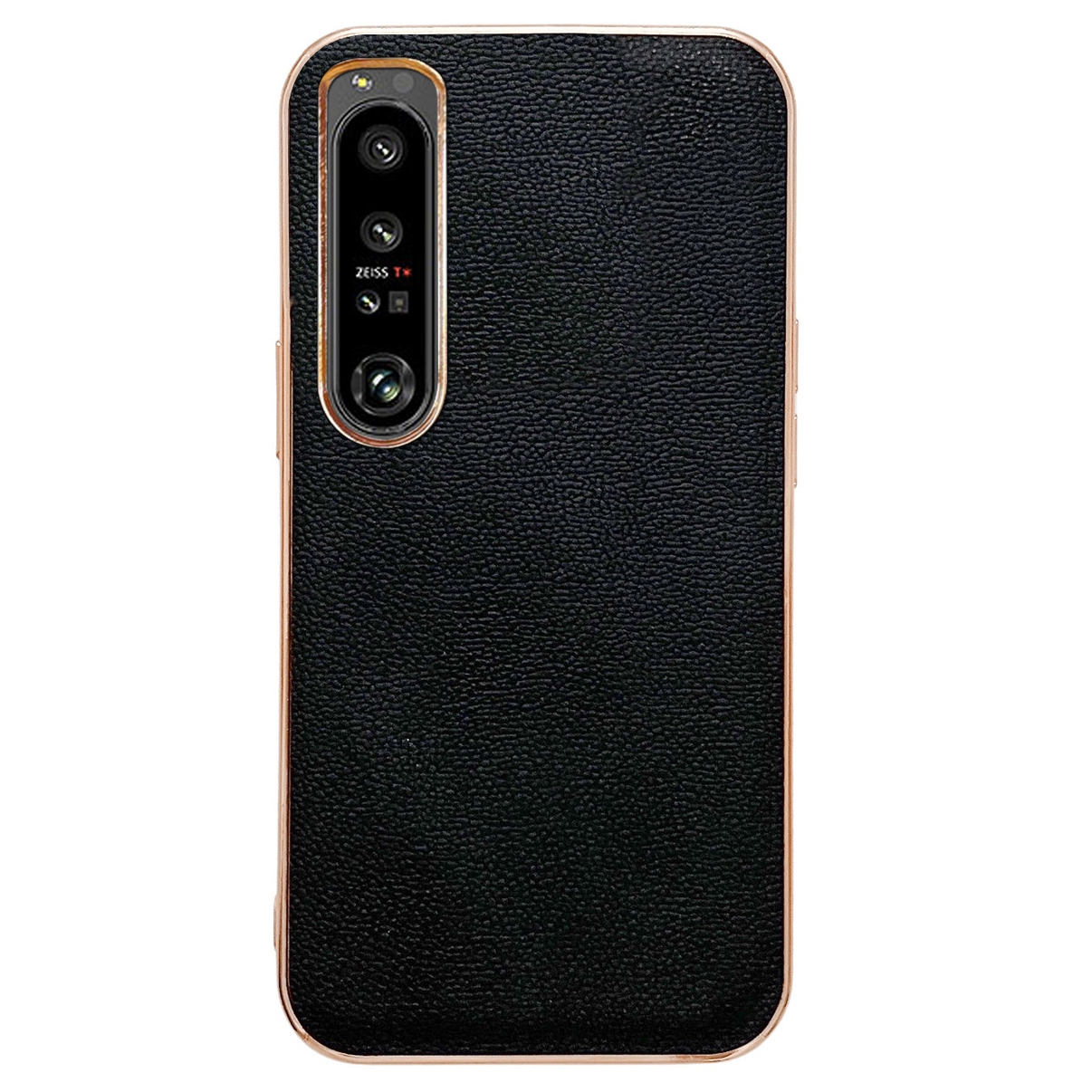 

Luolai -serie Für Sony Xperia 5 IV 5G Genuine Lederbeschichtung Hülle Hybrid -pc+tpu -elektroplattenrahmen Telefonabdeckung - Schwarz, Xperia 5 IV 5G