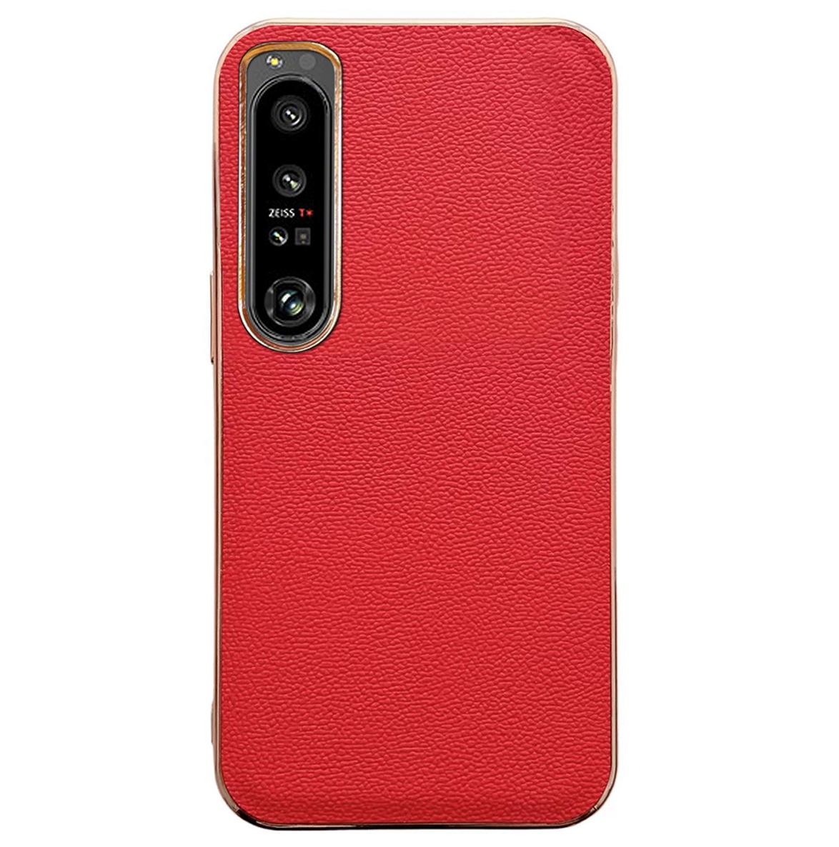 

Luolai -serie Für Sony Xperia 5 IV 5G Genuine Lederbeschichtung Hülle Hybrid -pc+tpu -elektroplattenrahmen Telefonabdeckung - Rot, Xperia 5 IV 5G