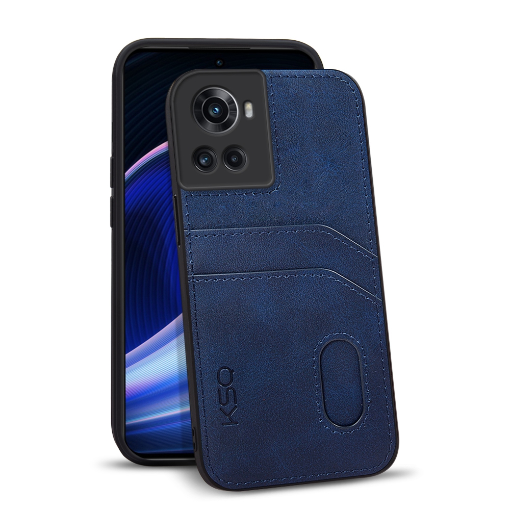 

KSQ Style-C Für OnePlus Ace 5G Pu-lederbeschichtete Tpu-schutzabdeckung Anti-drop-anti-kratzer-hülle Mit 2 Kartensteckplätzen - Blau, OnePlus Ace 5G