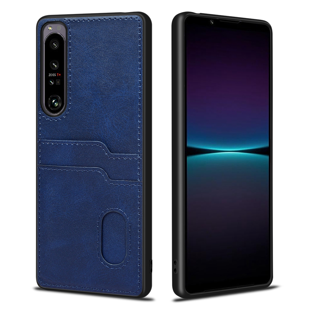 

Style-A Für Sony Xperia 1 IV 5G Kartenhalter Design Telefon Anti-kratzer-hülle PU Leder Beschichtetes TPU Drop-sof-rückzugabdeckung - Blau, Sony Xperia 1 IV 5G
