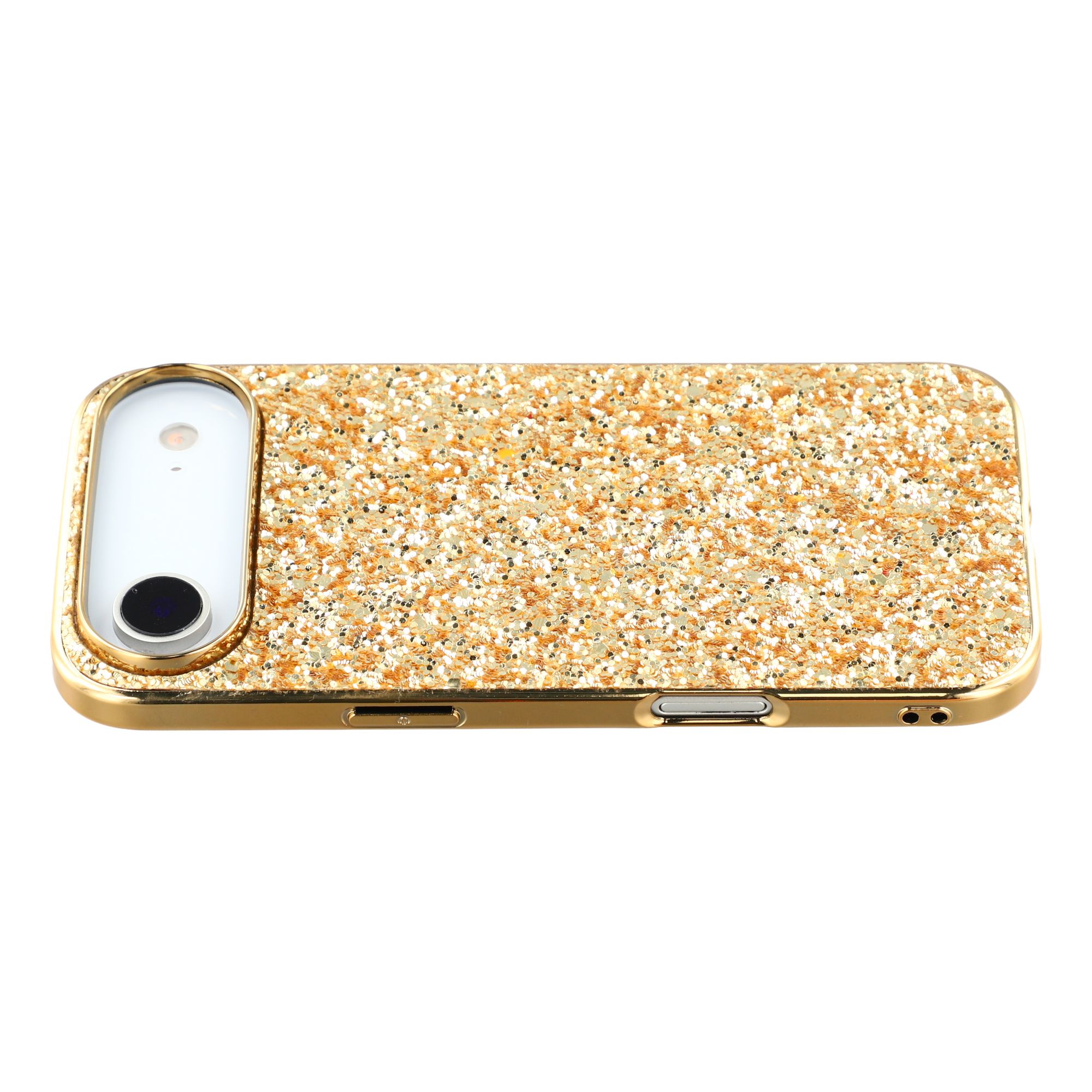 For iPhone Air Case TPU + PC Sparkling Glitter Phone Back Cover - Gold