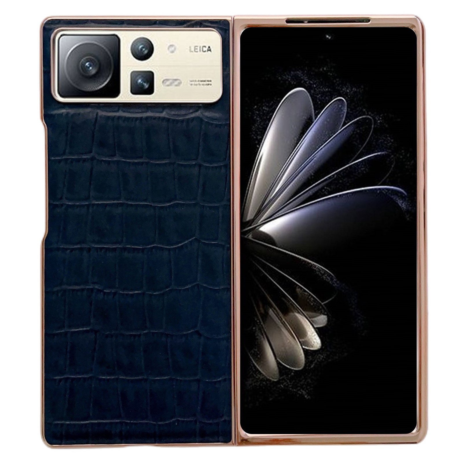 

Für Xiaomi Mix Fold 2 5g Klapppheld Telefon Krokodiltextur Kratzfestes Echtes Lederbeschichteter PC -hülle Nano -elektroplierabdeckung - Blau, Xiaomi Mix Fold 2 5G