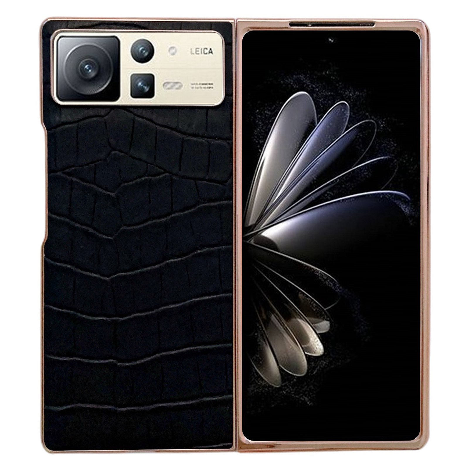 

Für Xiaomi Mix Fold 2 5g Klapppheld Telefon Krokodiltextur Kratzfestes Echtes Lederbeschichteter PC -hülle Nano -elektroplierabdeckung - Schwarz, Xiaomi Mix Fold 2 5G