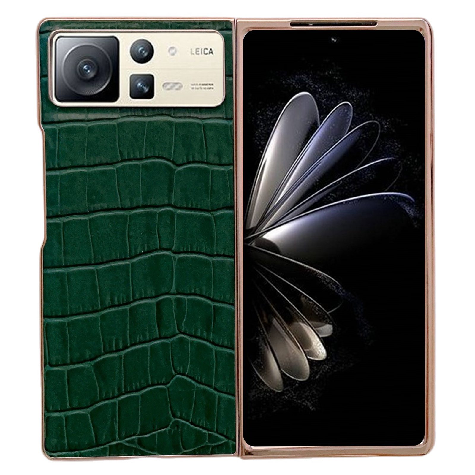

Für Xiaomi Mix Fold 2 5g Klapppheld Telefon Krokodiltextur Kratzfestes Echtes Lederbeschichteter PC -hülle Nano -elektroplierabdeckung - Grün, Xiaomi Mix Fold 2 5G