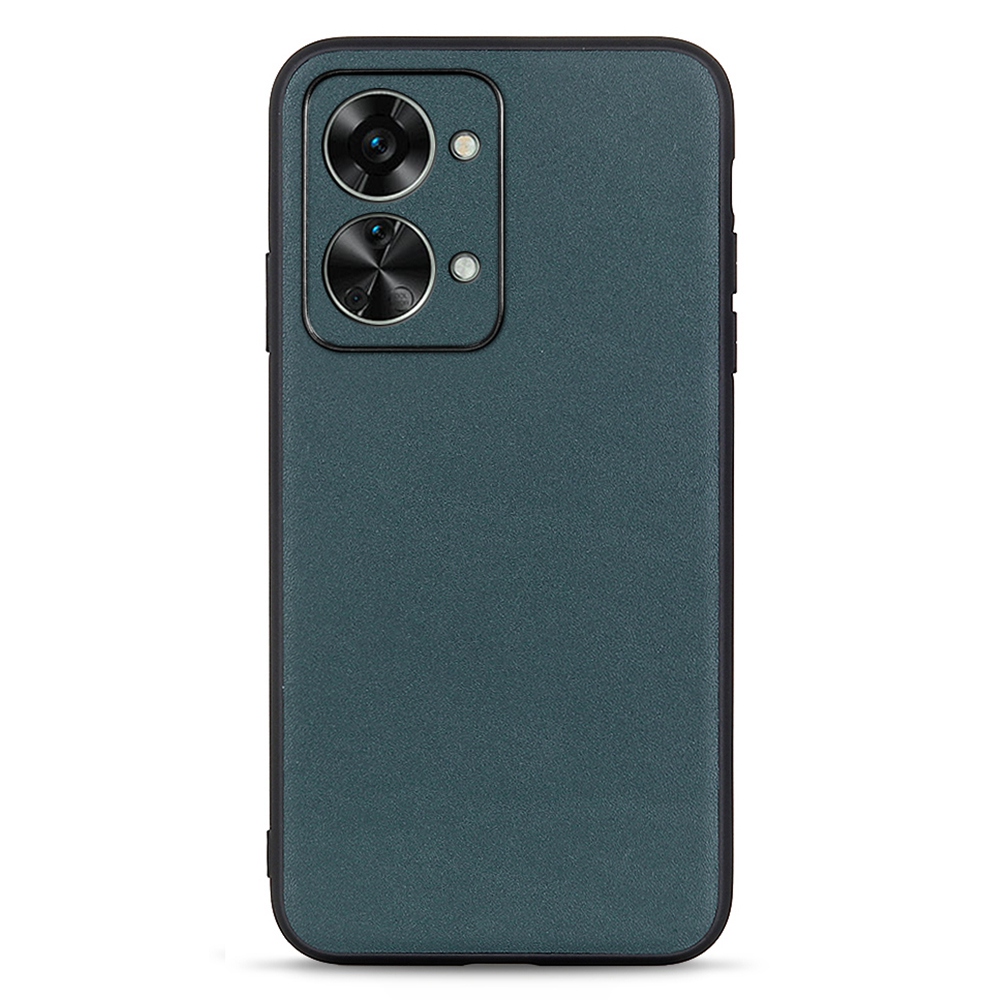 

Für OnePlus Nord 2T 5G Strukturierte Echte Lederbeschichtete Tpu-hülle Drop-protective Protective Phone Deckung - Grün, OnePlus Nord 2T 5G