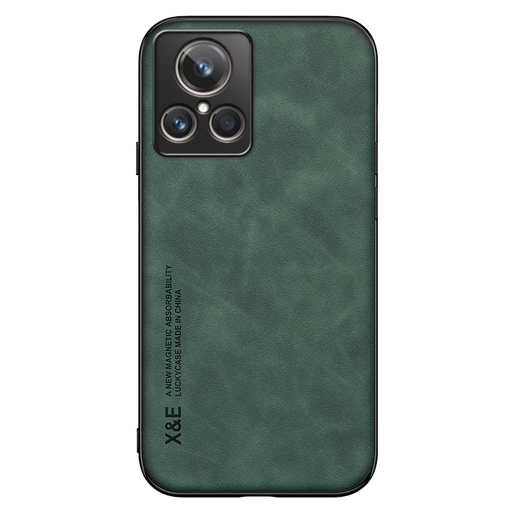 

x & e Für Realme GT2 Explorer Master 5G Anti-fall-telefonhülle Pu-lederbeschichtete Tpu+pc-abdeckung Skin-Touch Slim Case Eingebautes Metallblatt - Grün, Realme GT2 Explorer Master 5G