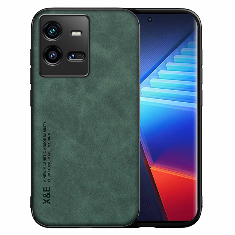 

x & e Telefonhülle Für Vivo Iqoo 10 Pro 5g Anti-Scratch PU Leder TPU+PC Deckelhaut-touch Stoßdämpfer Hülle Eingebautes Metallblatt - Grün, vivo iQOO 10 Pro 5G