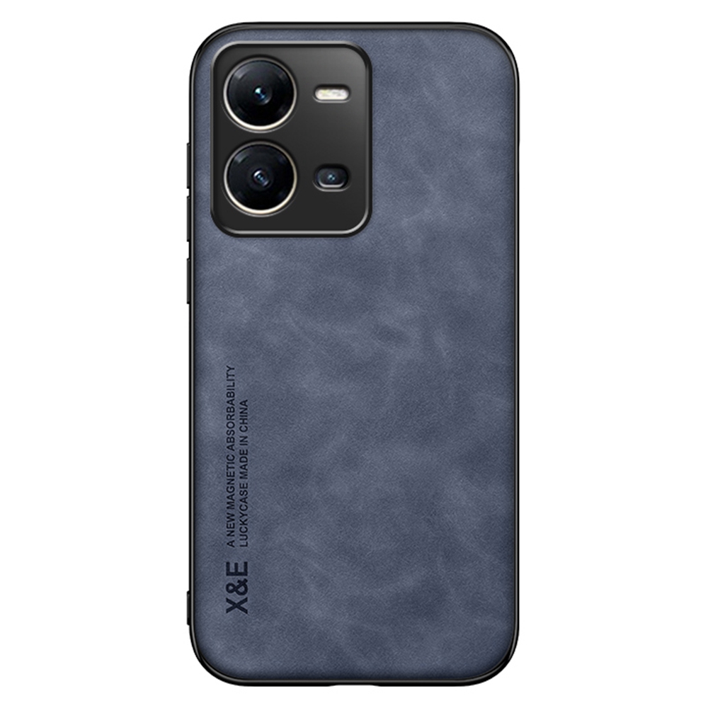 

x & e Skin-touch-telefonhülle Für Vivo V25 5G PU Leder TPU+PC Slim Hülle Anti-drogen-telefonabdeckung Eingebaute Metallblatt - Blau, vivo V25 5G