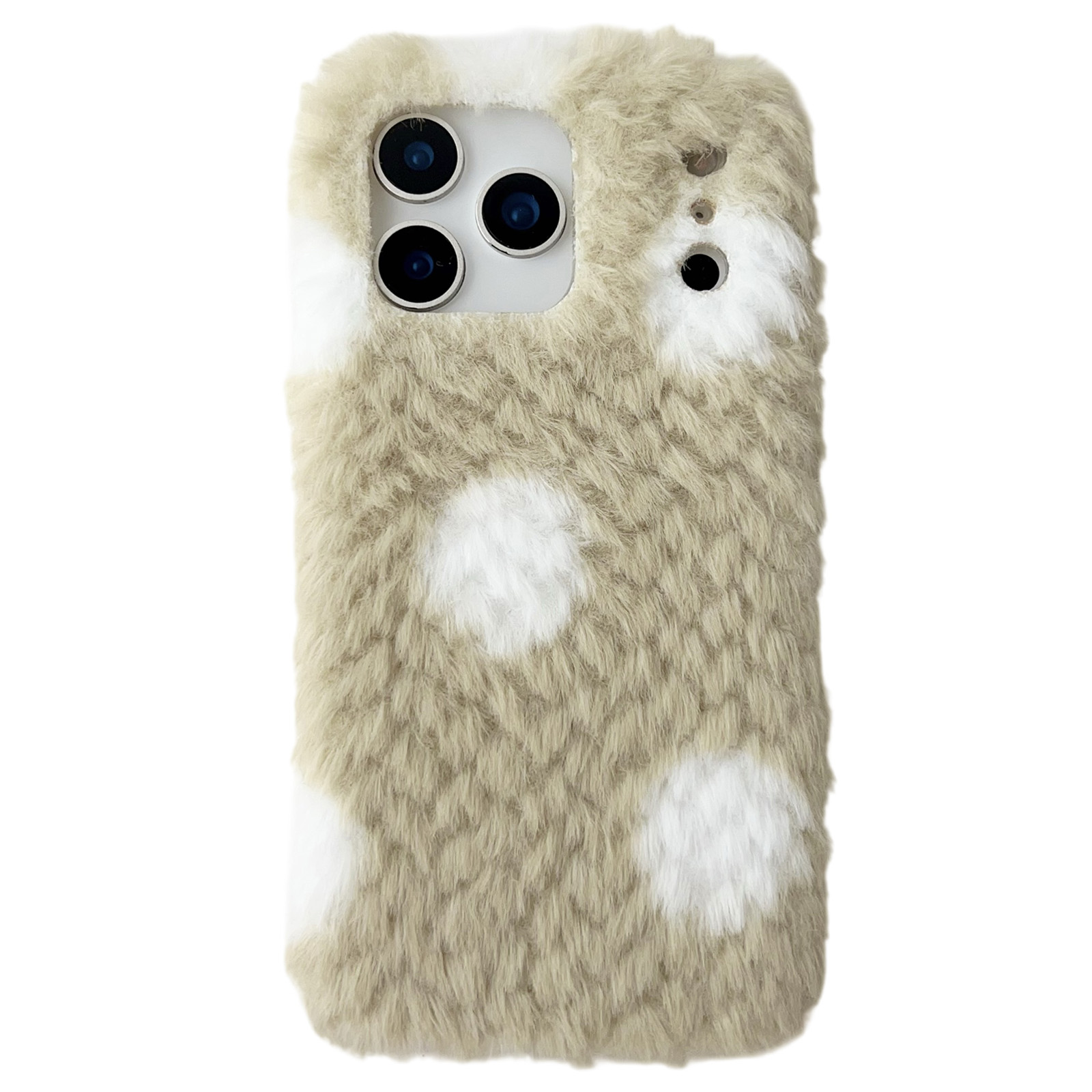 For iPhone 17 Pro Max Case Polka Dot Plush Soft TPU Phone Protective Cover - Green