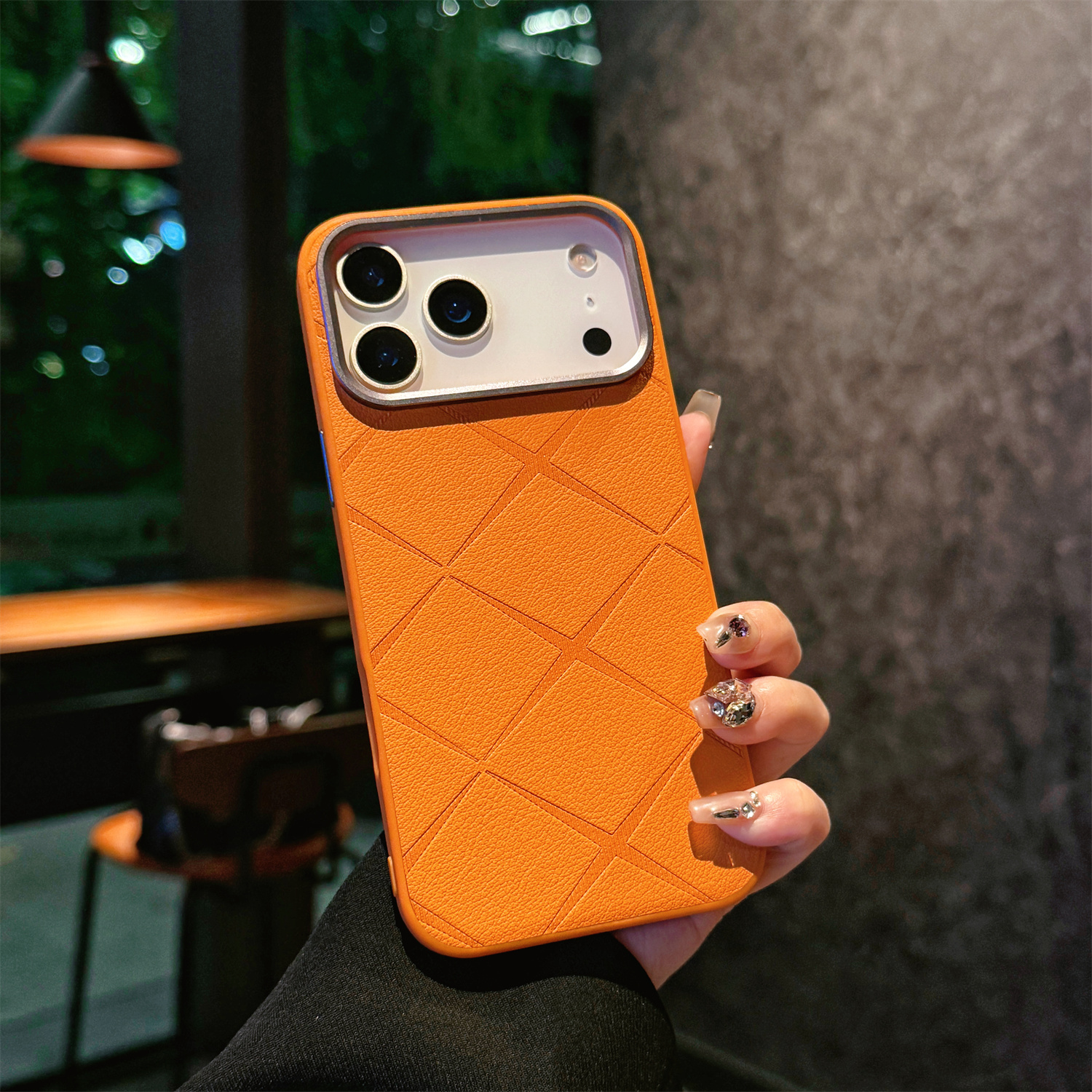 For iPhone 17 Pro Case Star Texture Heat Dissipation Acrylic TPU Phone Back Cover - Orange