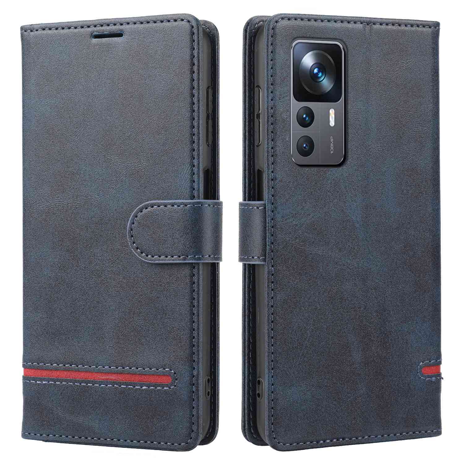 

Für Xiaomi 12T 5G / 12t Pro 5g / Redmi K50 Ultra 5G PU Leder Hülle Horizontale Brieftasche Starker Magnetverschluss Flip Phone Deckung - Blau, Xiaomi 12T 5G