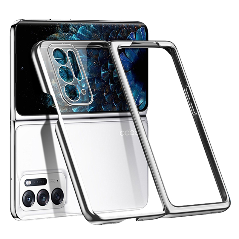 

Crystal Clear Phone Hülle Für Oppo Finden Sie N Schockdopfer Hartpc-hülle Anti-drop-elektroplatten-telefonabdeckung - Silber-, Oppo Find N