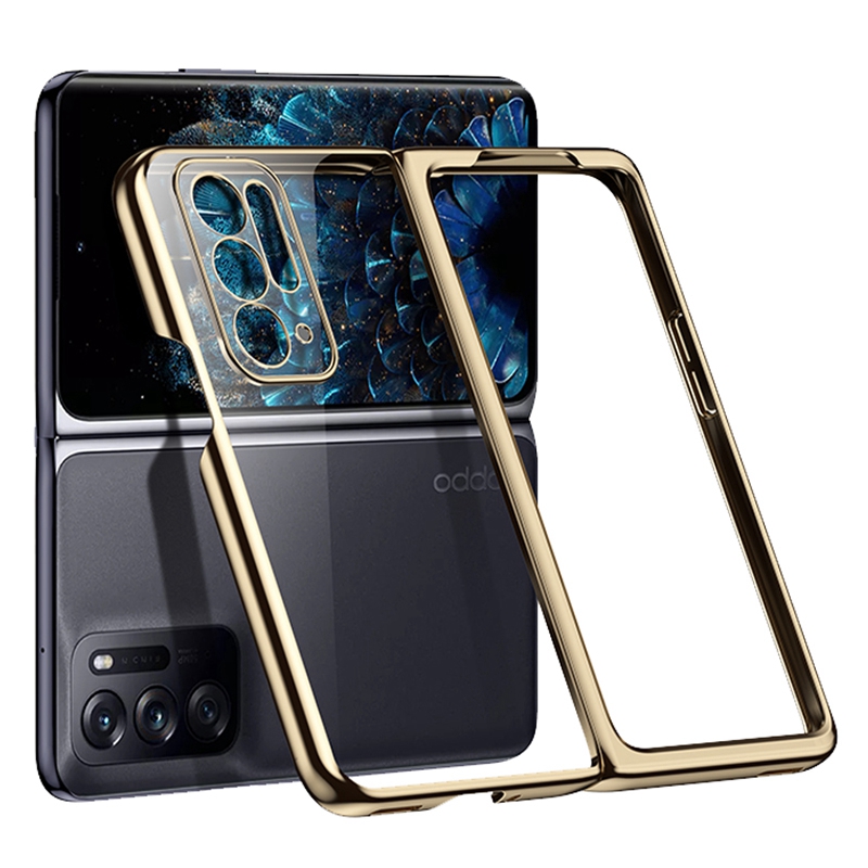 

Crystal Clear Phone Hülle Für Oppo Finden Sie N Schockdopfer Hartpc-hülle Anti-drop-elektroplatten-telefonabdeckung - Champagner Gold, Oppo Find N