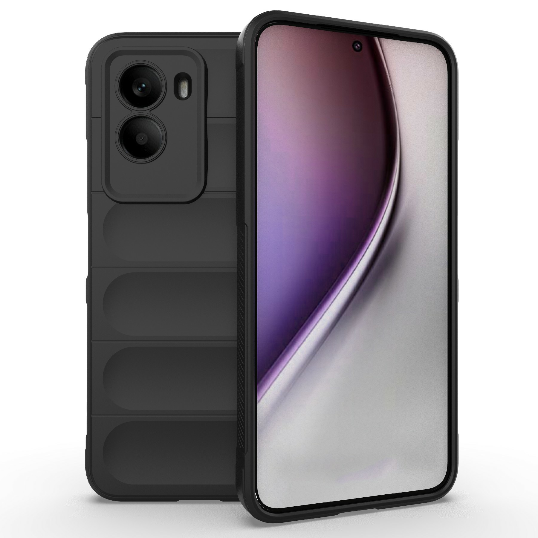 For Xiaomi Poco M7 4G (169mm)  /  Poco M7 Plus 5G Case Anti-Drop Soft TPU Rugged Phone Back Cover - Black