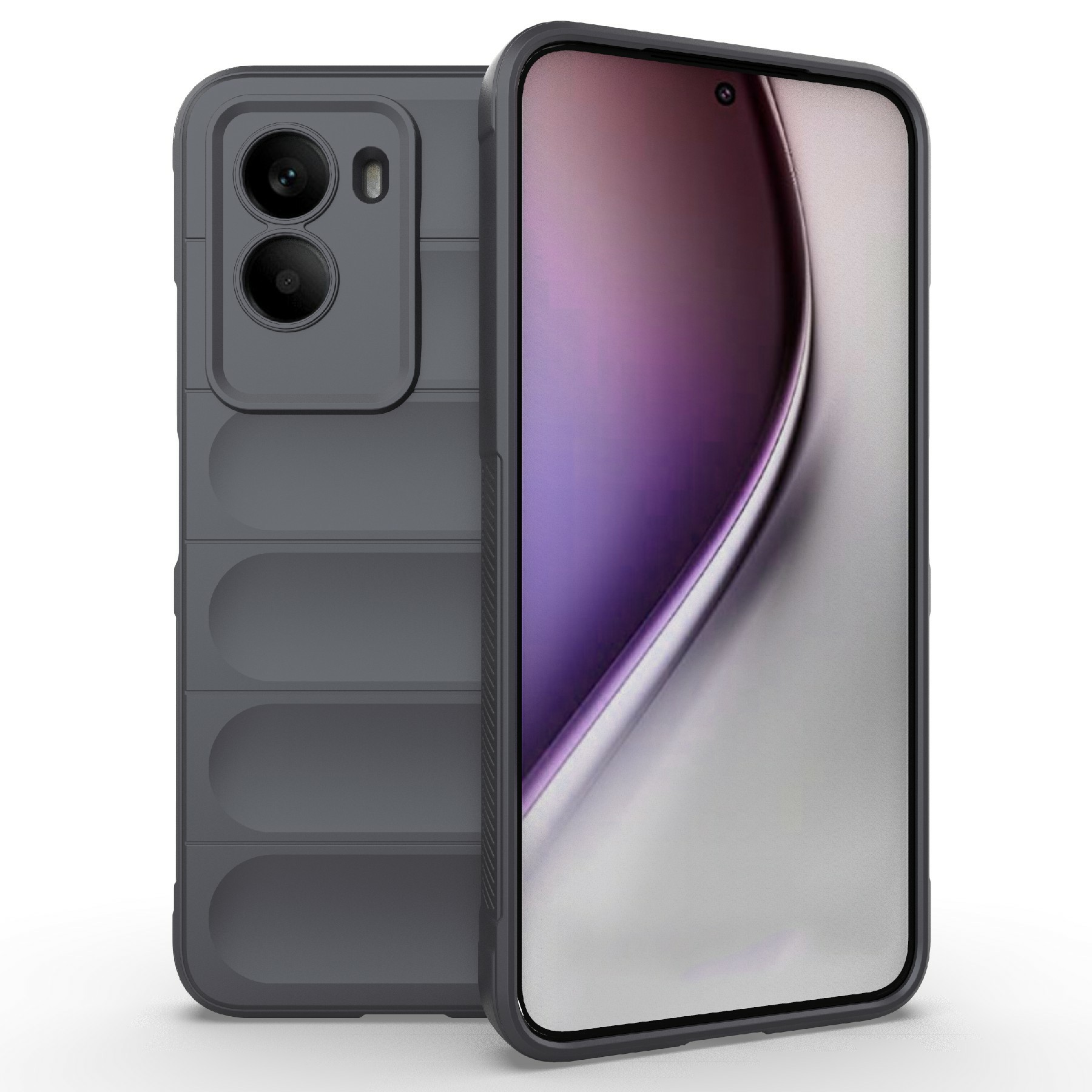 For Xiaomi Poco M7 4G (169mm)  /  Poco M7 Plus 5G Case Anti-Drop Soft TPU Rugged Phone Back Cover - Dark Grey