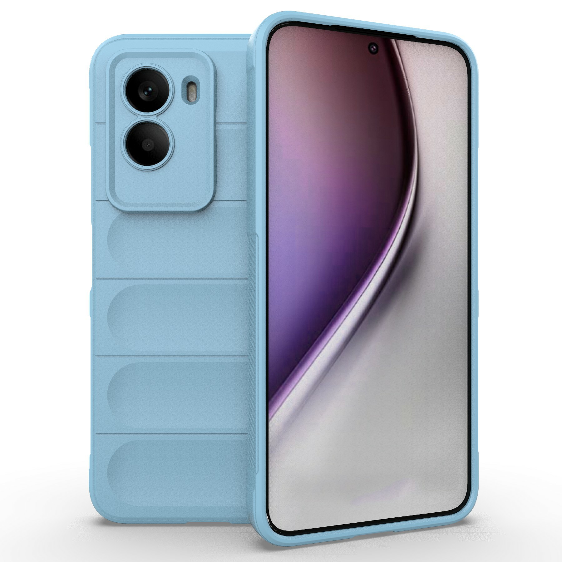 For Xiaomi Poco M7 4G (169mm)  /  Poco M7 Plus 5G Case Anti-Drop Soft TPU Rugged Phone Back Cover - Baby Blue