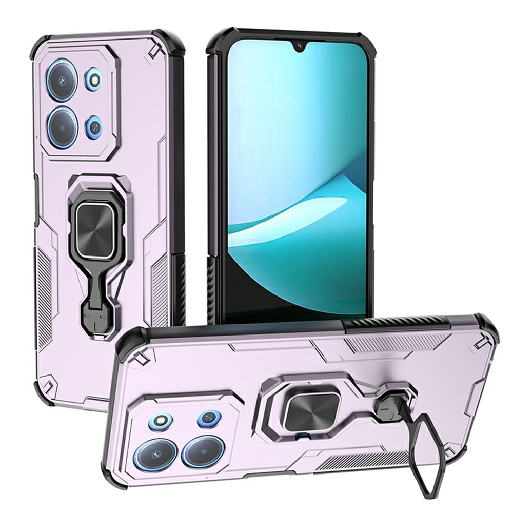 Phone Case For Xiaomi Redmi 15C 5G (EU) (173mm)  /  4G (EU) (173mm)  /  Poco C85 4G (173mm) Rotatable Ring Kickstand PC + TPU Cover - Purple