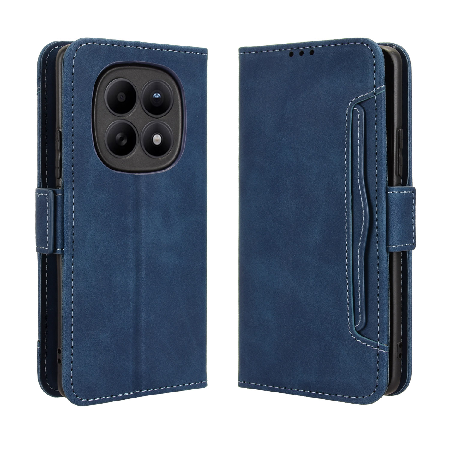 For Xiaomi Poco M8 5G / Redmi Note 15 5G (Global) / Note 15 4G (Global) Leather Case Phone Wallet Cover with Multiple Card Slots - Blue
