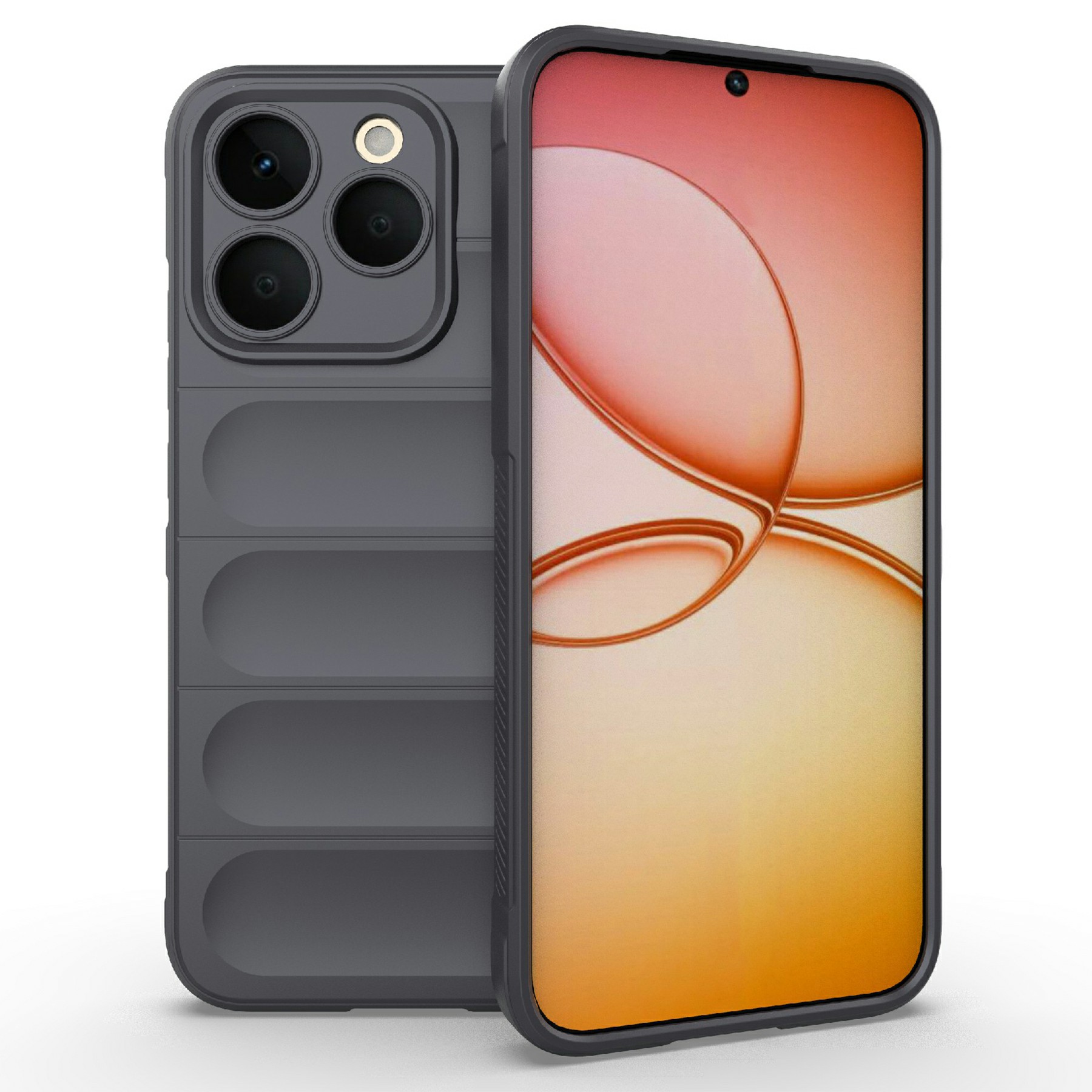 For Realme 15T 5G Case Anti-Drop Soft TPU Rugged Phone Back Cover - Dark Grey