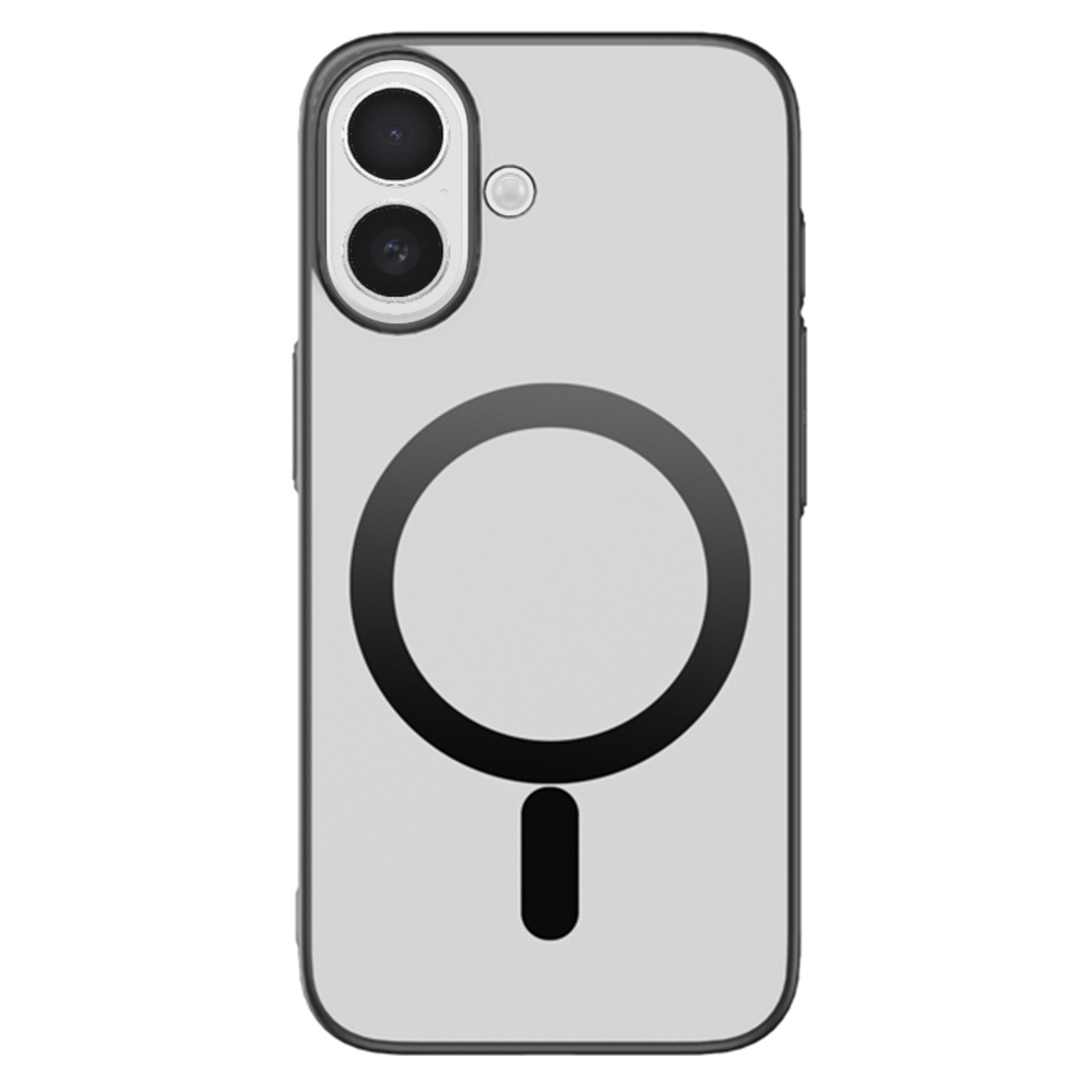 For iPhone 16 Case Compatible with MagSafe Nano-Molecular Coating PC + TPU Phone Cover - Black