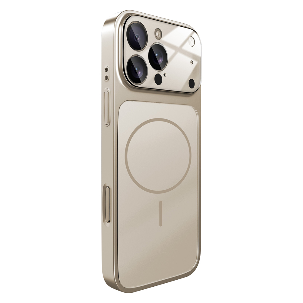 For iPhone 16 Pro Max Magnetic Case Transfer to 17 Pro Max PC Phone Cover with AG Corning Glass Lens Film - Titanium Grey