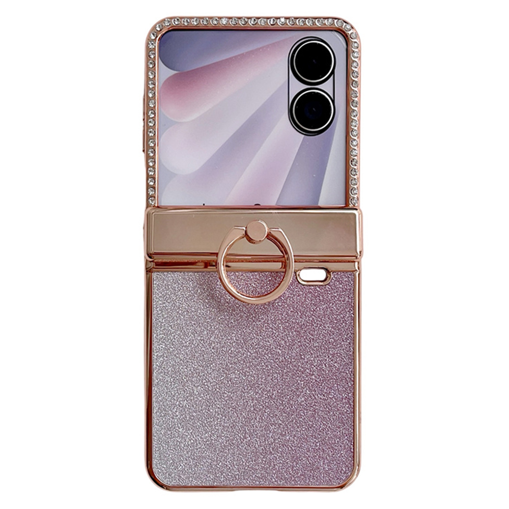For Honor Magic V Flip 2 Case Glitter Design Rhinestone Decor Hard PC Phone Cover - Purple