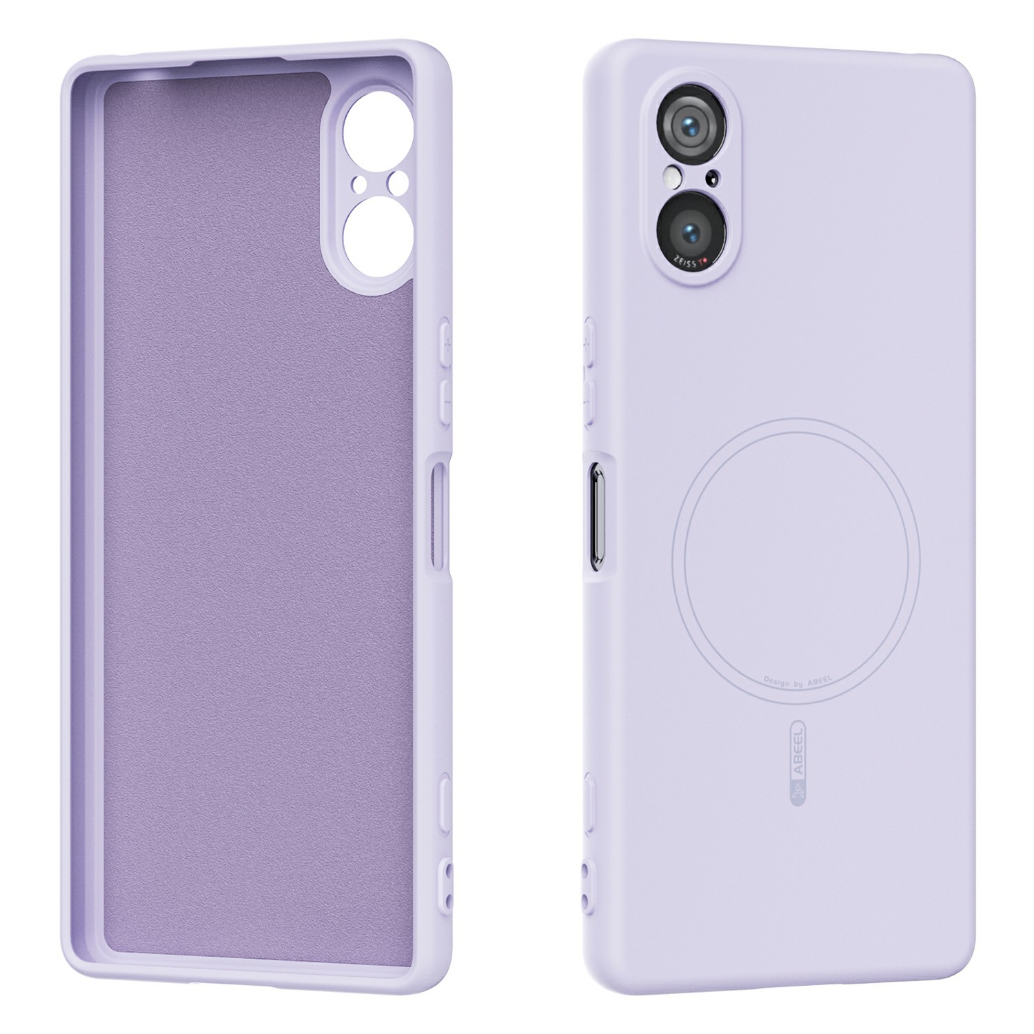 ABEEL For Sony Xperia 5 V Magnetic Case Skin Touch Liquid Silicone Phone Back Cover - Purple