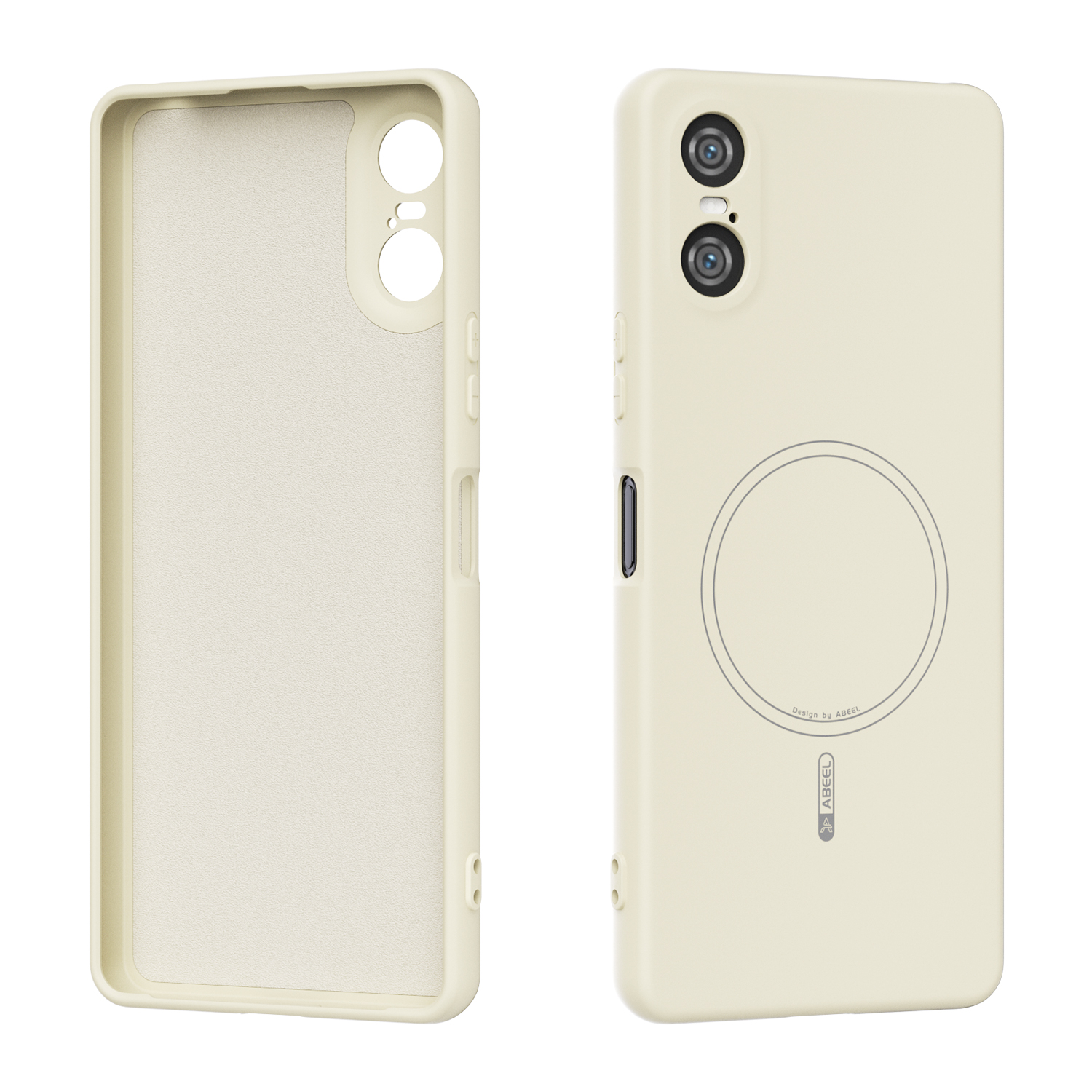 ABEEL For Sony Xperia 5 VI Magnetic Case Skin Touch Liquid Silicone Phone Back Cover - Beige