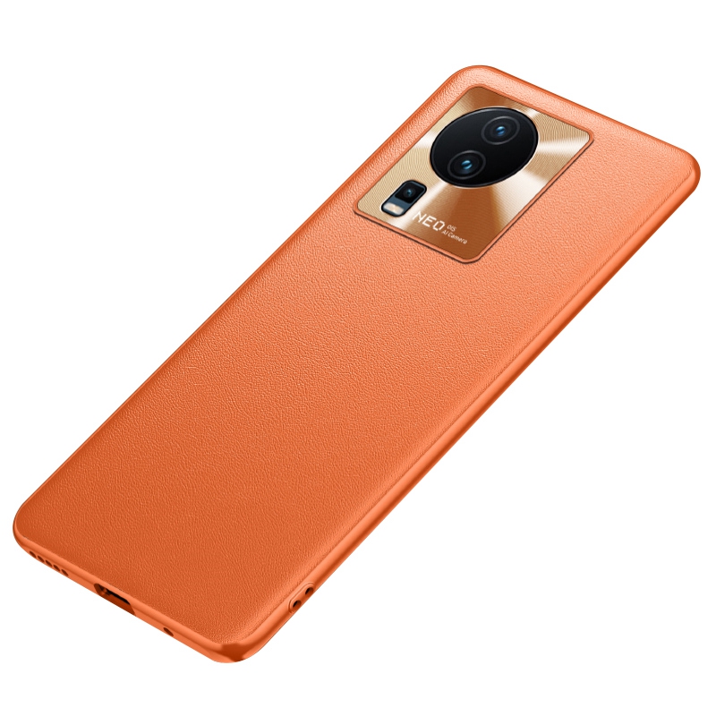 

Für Vivo Iqoo Neo7 5G PU Lederbeschichtete TPU + PC Hybrid Hülle Beule Proof Proof Phone Deckung - Orange, vivo iQOO Neo7 5G