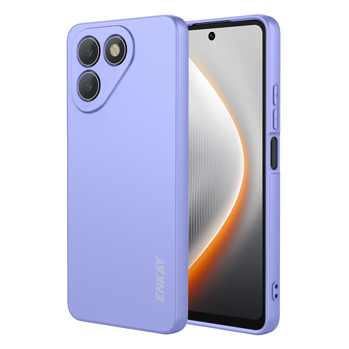 ENKAY HAT PRINCE For TECNO Pova 7 4G Silicone Case   Straight Edge Cell Phone Back Cover - Purple