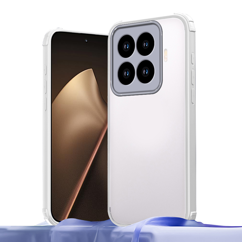 For Xiaomi 15T Pro Case Reinforced Corner Shockproof TPU + Acrylic Phone Cover - White