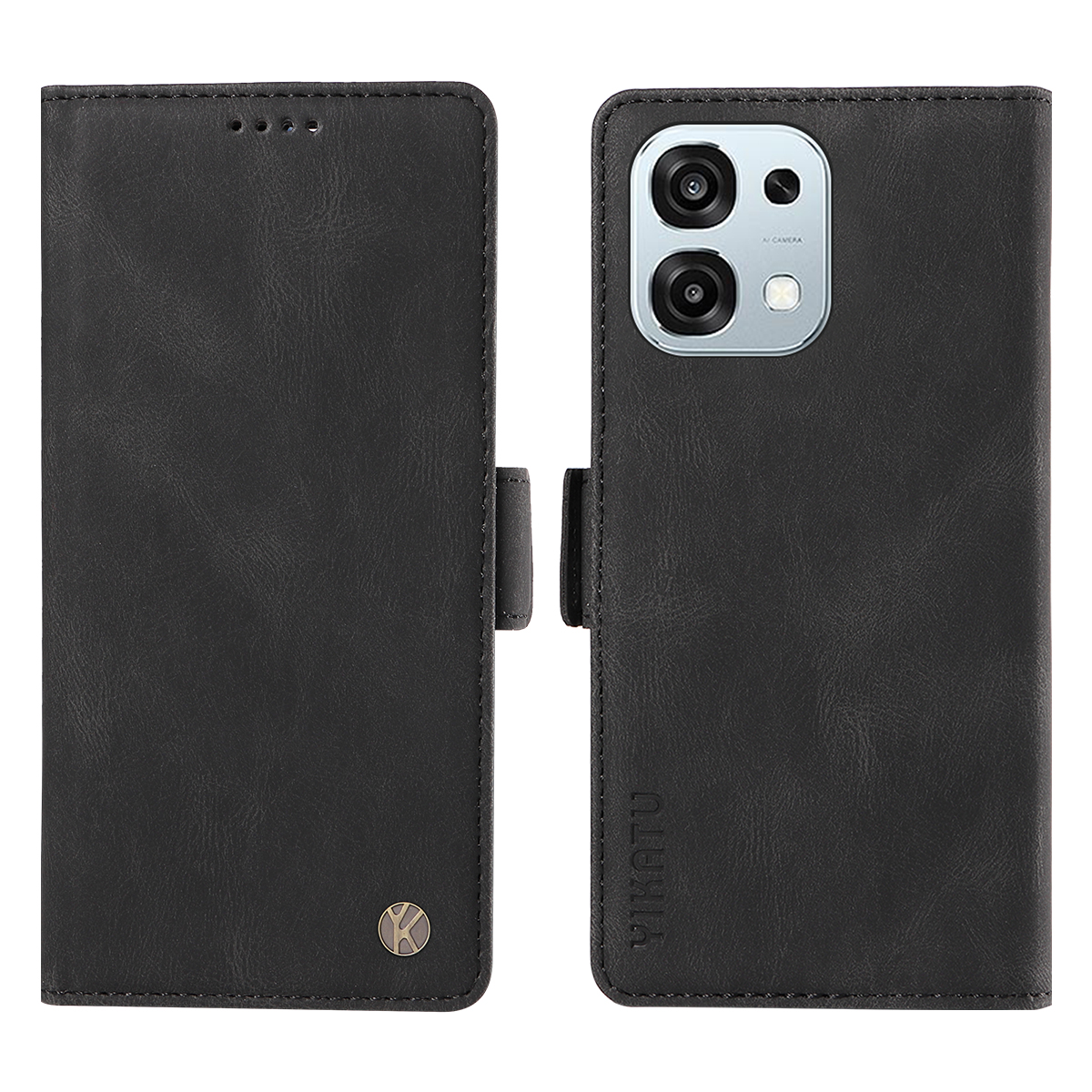 YIKATU For Oppo A6 Pro 4G / Oppo F31 5G / Oppo A6 Pro 5G Leather Case  YK-005 Skin-touch Feeling Wallet Phone Cover - Black