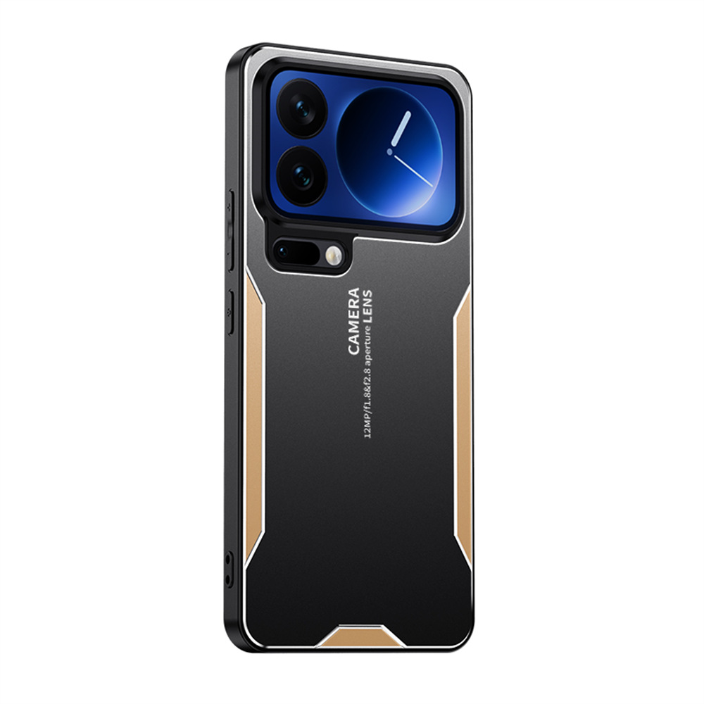 For Xiaomi 17 Pro Phone Case Aluminium Alloy TPU PC Back Cover - Gold