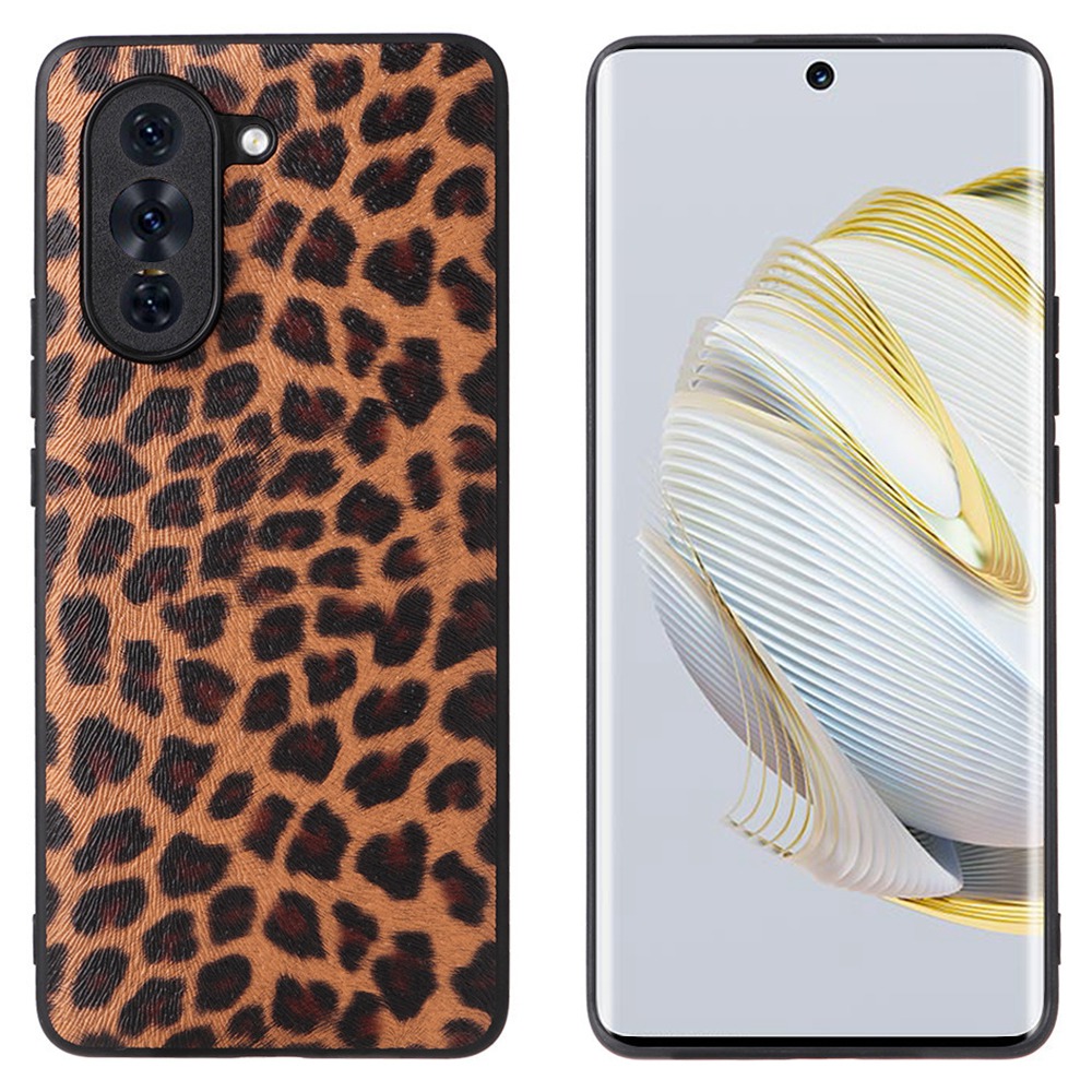 

Für Huawei Nova 10 4G Fingerabdruckfestes Hülle PU Leder Beschichtetes PC + TPU Frame Protective Telefonabdeckung - Leopard, Huawei nova 10 4G
