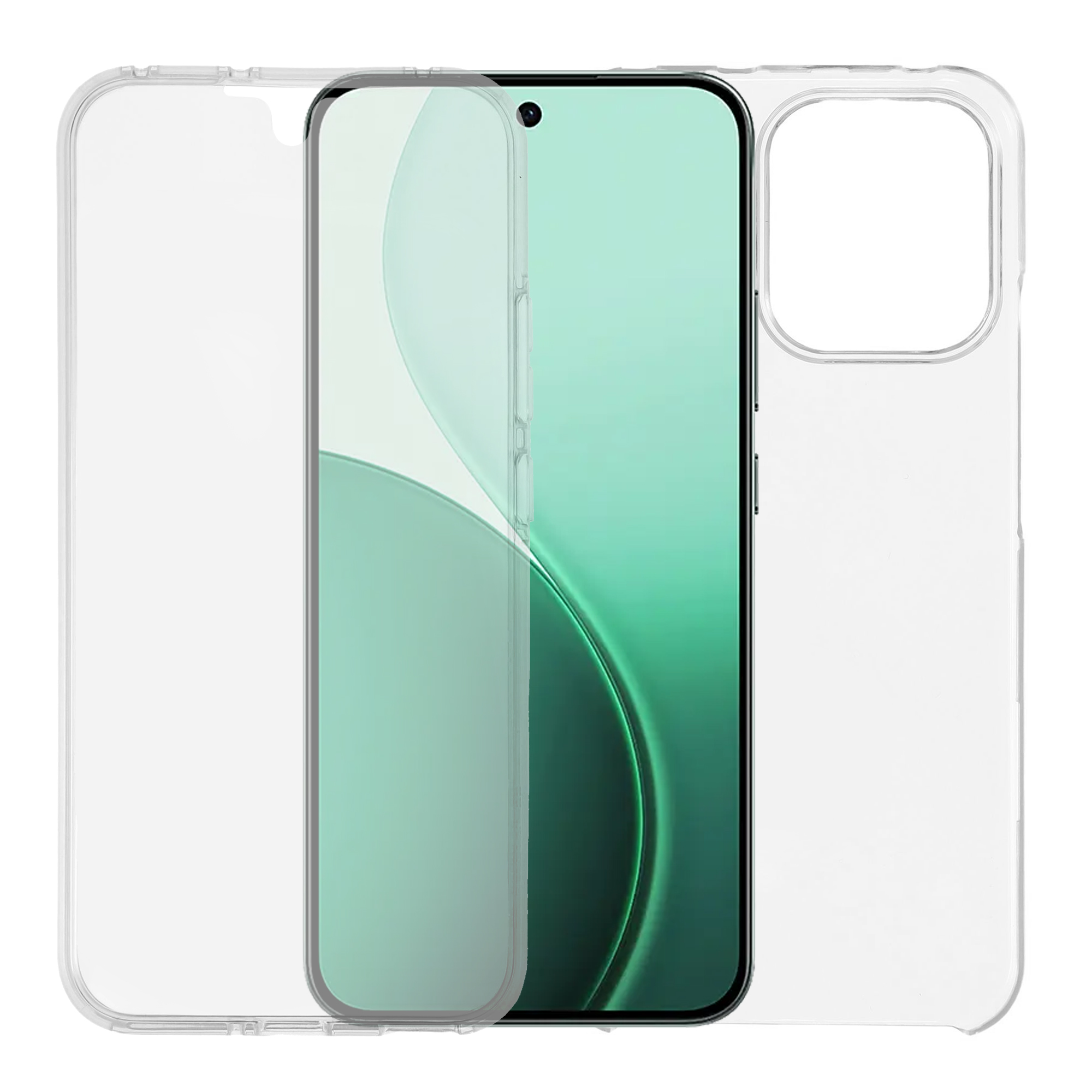 For Oppo Reno14 F 5G Phone Case TPU Frame Clear Acrylic Back Cover with PET Film