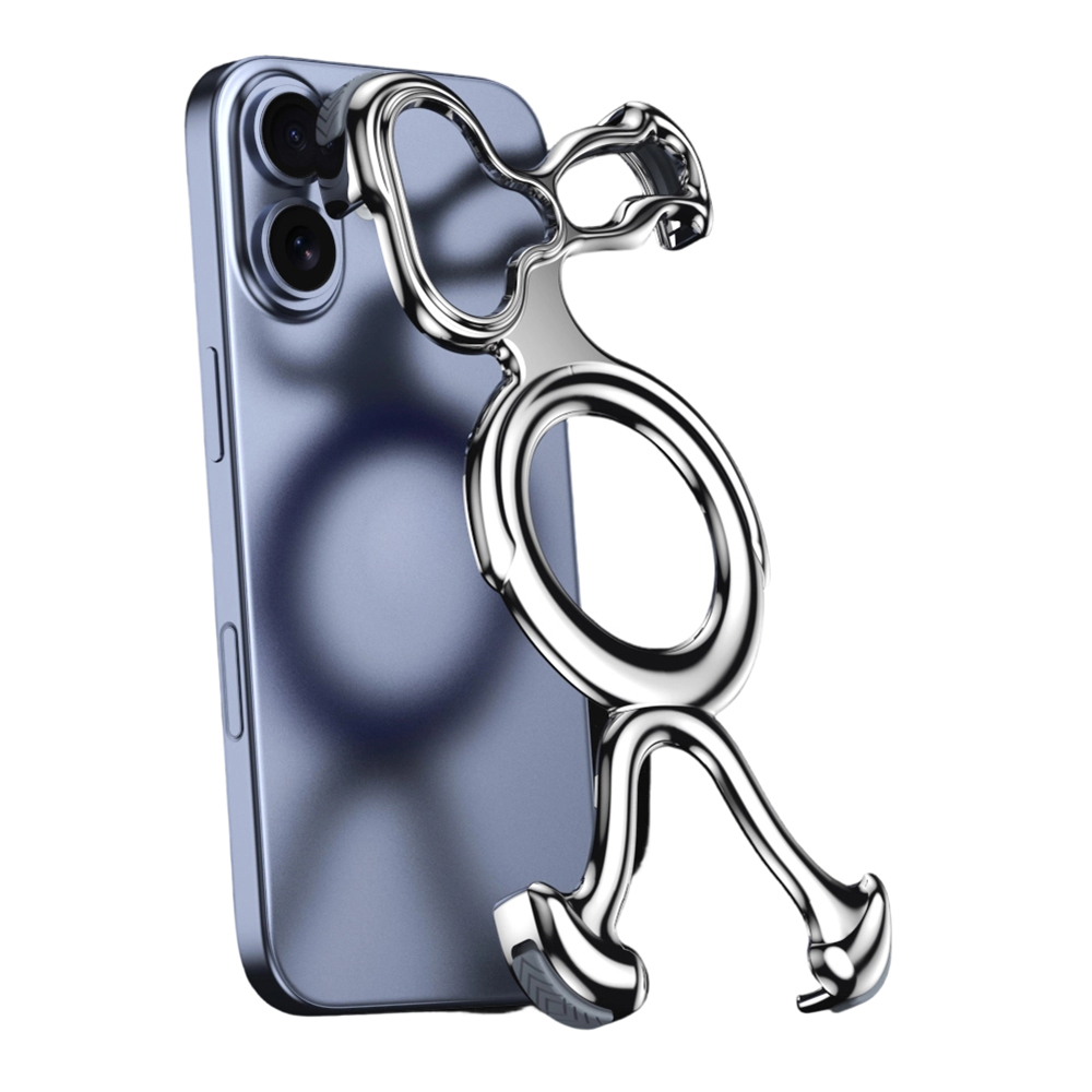 For iPhone 17 Bumper Case Hard PC Magnetic Phone Cover Hollow Out Heat Dissipation - Silver